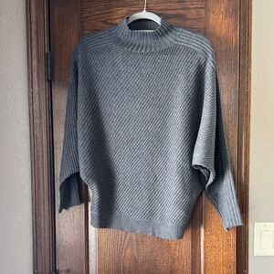 Mystree Charcoal Ribbed Turtleneck Sweater